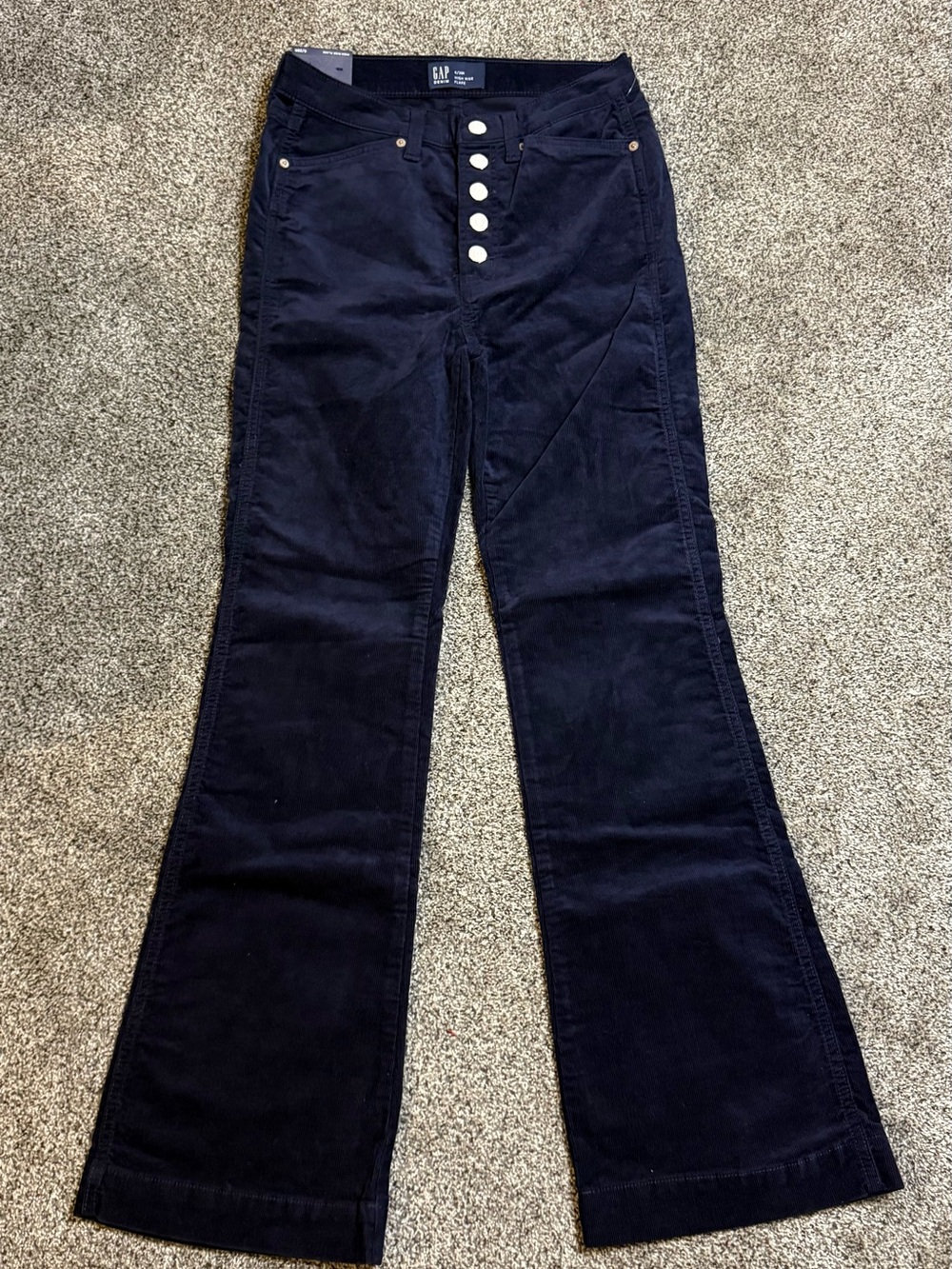 NWT GAP Women's Navy Corduroy Flared Jeans
